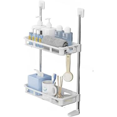 Imagem de Organizador banheiro Organizador Cozinha Prateleira 2 3 Andares Plástico Rígido Rack de Banheiro (Com 2)