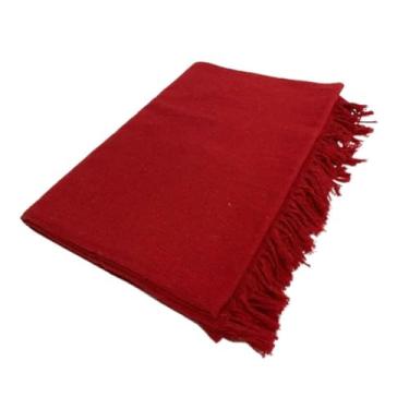 Imagem de Manta Para Sofá King Gigante 3,00 x 1,80 100% Algodão Protetor Decoração(Vermelho-Liso-3 Metros)