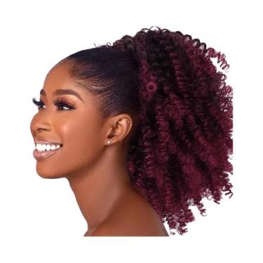 Imagem de Extensão De Rabo De Cavalo Afro Puff Cacheado Com Cordão Para Mulheres