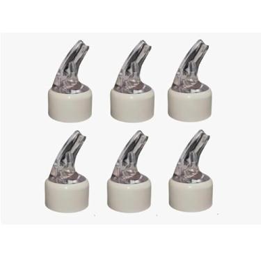 Imagem de Kit 6 Bicos Dosador Para Azeite Vinagre 30mm Garrafas Padrão branco