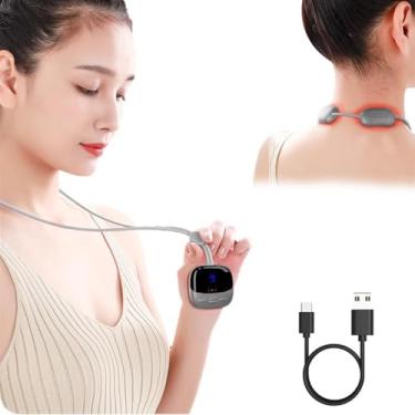Imagem de Massageador de pescoço, dispositivo de treinamento EMS, estimulador, muscular, alimentado, para condicionamento muscular para músculos corporais e massagem para costas, cinto fitness masculino e