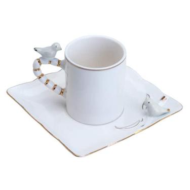 Imagem de Xícara Café Porcelana Birds Design Plate Colorido Wolff 80ml