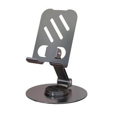 Imagem de Suporte de celular para mesa – [rotação de 360°] Suporte de telefone de mesa ajustável resistente, suporte dobrável para celular, acessórios de mesa de escritório (cinza)