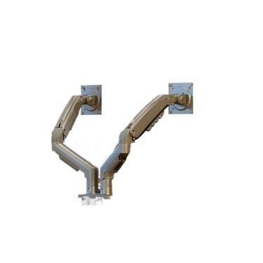 Imagem de F160 Monitor de tela dupla para computador esquerdo e direito para levantar e descer, suporte giratório para mesa