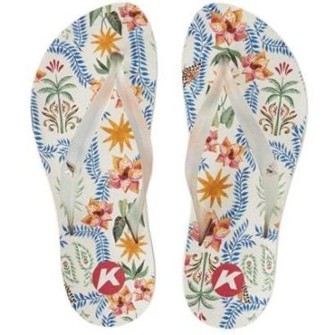 Imagem de Chinelo Kenner Ibiza Floral Estrela Feminino - Branco e Rosa - 39-Feminino
