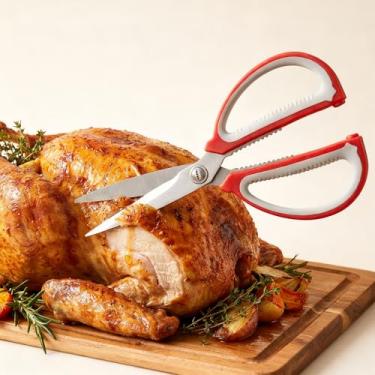 Imagem de Tesoura de cozinha multiuso resistente, conjunto de utensílios de cozinha de aço inoxidável, tesouras de alimentos para carne, aves, ferramentas utilitárias seguras para lava-louças, presente para