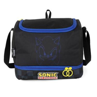 Imagem de Lancheira Térmica Dupla Juvenil SONIC Preto Luxcel LA49853SO
