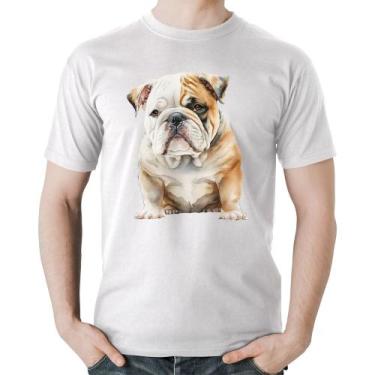 Imagem de Camiseta Algodão Bulldog-Inglês - Foca na Moda, Branco, M