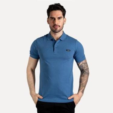 Imagem de Camisa Polo Calvin Klein Azul Médio-Masculino