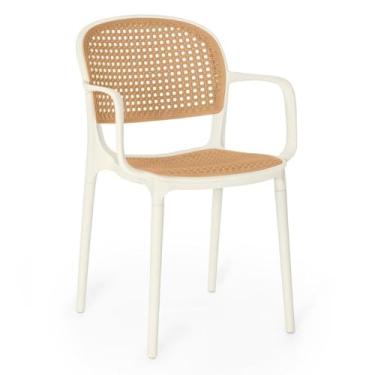 Imagem de Cadeira de Jantar Roma Prática com Braços para Sala e Cozinha - Bege