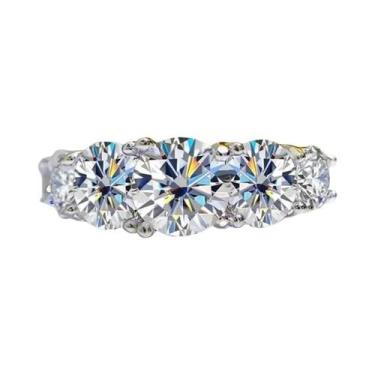 Imagem de Anel De Moissanite Feminino 3.6CT Com 5 Pedras, Aliança De Casamento B