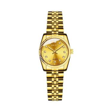 Imagem de Relógio De Quartzo Com Diamantes Dourados Para Mulheres, Conjunto De M