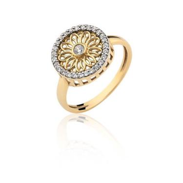 Imagem de Anel Ouro Feminino Largo Pedras 18k An115 - MAEHLER Arte Em Joias, Dou