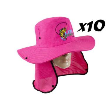 Imagem de kIT 10 Chapéus Com Protetor De Nuca LIFE PESCA - Várias Cores, Pink