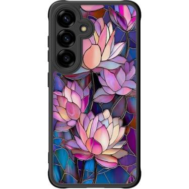Imagem de DEENAKIN Capa fofa para Samsung Galaxy S25 Plus, capa rígida floral estética, compatível com Magsafe, capa protetora fina moderna exclusiva retrô coquete ocidental para mulheres e meninas, lótus