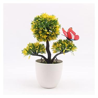 Imagem de Árvore artificial, novas plantas artificiais, bonsai, vaso de árvore, flores falsas, ornamentos em vasos para decoração de casa, decoração de hotel, jardim, árvore falsa (C)