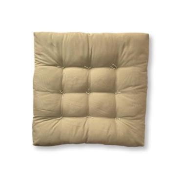 Imagem de Assento Futon 60x60 Almofada Grande Para Pallet Cadeira Banco Decorativo(Bege)
