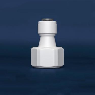 Imagem de Compatível com tubo de 6,35 mm x rosca fêmea macho 1/5.1 cm POM conector de encaixe rápido para sistema de osmose reversa de filtro de água RO de aquário (6,35 mm-1I2 fêmea)