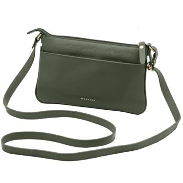 Imagem de Bolsa Feminina Transversal de Couro Bovino Legítimo Mariart Girassol (Army)