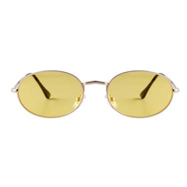 Imagem de Óculos de Sol Retrô Masculino Feminino Filme Lentes Rosa e Vermelhas Armação de Metal Óculos de Sol Vintage Feminino UV(9)