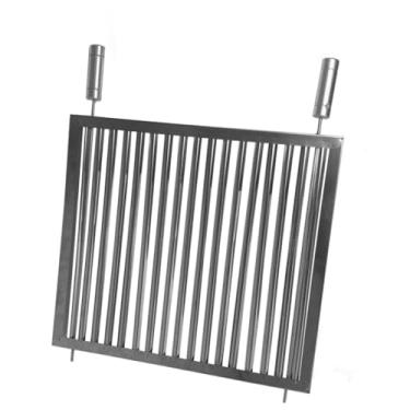 Imagem de Grelha Uruguaia Inox De Parrilla Profissional Churrasco 40 50 55 60 65 70cm Largura, Altura Ajustável e Estrutura Reforçada para Picanha e Costela(50x50)