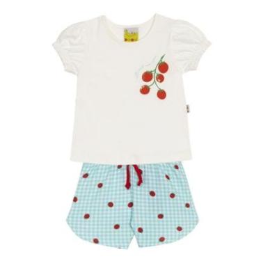 Imagem de Conjunto Infantil Menina Blusa e Short Xadrez Tomatinhos Jaca Lelé-Feminino