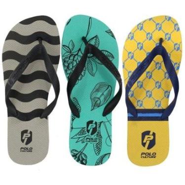 Imagem de Kit 3 Chinelos Masculino Polo Culture Macio Antiderrapante-Masculino