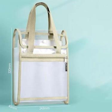 Imagem de Bolsa Portátil para Documentos A4 Impermeável Transparente com Compartimentos Multicamadas para Organização de Papéis, Pastas, Arquivos e Uso Diário (Marrom)