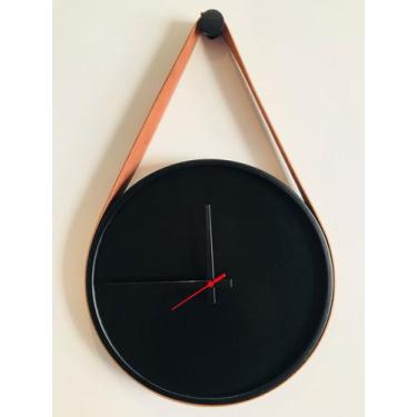 Imagem de Relógio Decorativo Adnet Preto Alça material sintético Caramelo Mostra