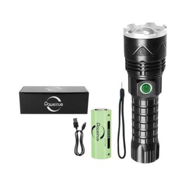 Imagem de Lanterna LED Recarregável XHP390 Portátil Com Zoom Telescópico Tática 