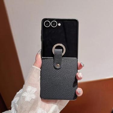 Imagem de Capa fosca com anel para Samsung Z Flip 7 6 5 4 3 Z Flip 7fe (para Galaxy Z Flip 4/Preto)