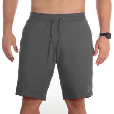 Imagem de Bermuda Plus Size Short Algodao Moletom Masculino Lisa Cordao Ajustavel Tamanho Grande Confortavel-Masculino