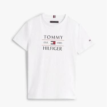 Imagem de Camiseta Infantil Tommy Hilfiger Gola Redonda Logotipo Branco-Masculino