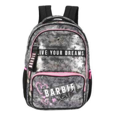Imagem de Mochila Escolar Juvenil G Luxcel Barbie Girl Live Your Dream, Preto