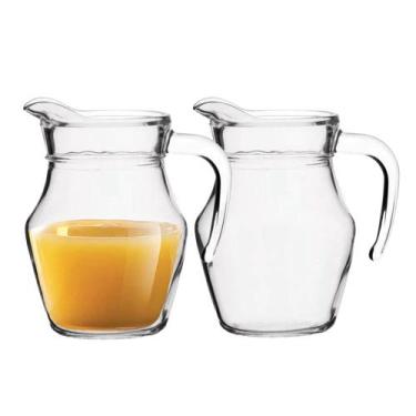 Imagem de Jogo 2 Mini Jarra de Vidro Lisa com Alça Bar Buffet Restaurante Hotel 