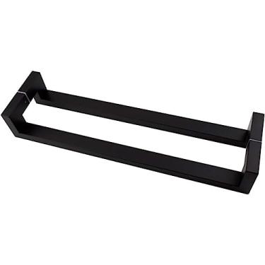 Imagem de Puxador de aço inoxidável preto duplo curvado quadrado maçaneta de porta de vidro KTV puxador de porta push-pull comprimento deslizante 60/80 / 120 cm-600 × 575 mm