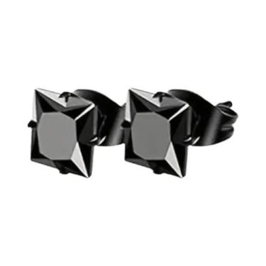 Imagem de Brincos Masculinos De Aço Inoxidável Com Zircônia Cúbica, 1-5 Pares, J