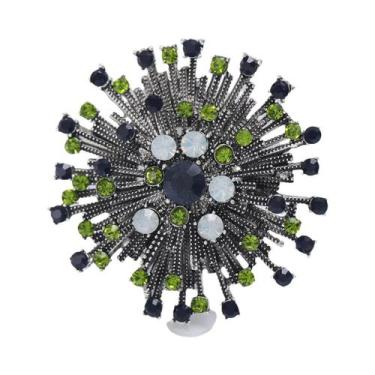 Imagem de Broche Vintage Feminino Com Strass Em Formato De Fogos De Artifício, A