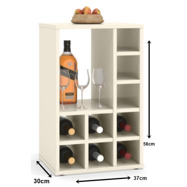 Imagem de Mesa Lateral com Adega Bar Aparador Compacta cor Off White - Comprar Móveis em Casa