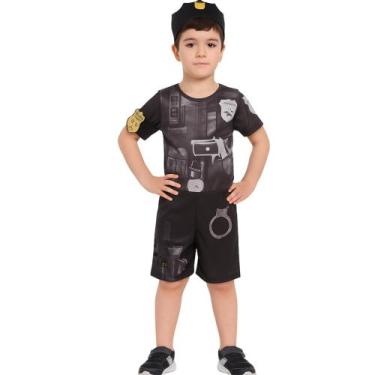 Imagem de Fantasia Infantil Menino Policial Com Máscara e Distintivo - Genérico,