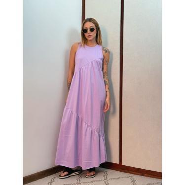 Imagem de Vestido Longo Feminino Soltinho malha algodão Aveloz Lilás