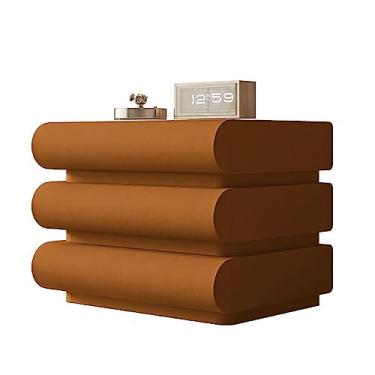 Imagem de Mesa de cabeceira de madeira maciça com 3 gavetas - Armário de armazenamento minimalista moderno para quarto, berçário, sala de estar - mesa lateral de canto