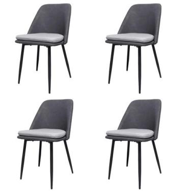 Imagem de Kit 4 Cadeiras Quebec Barbara Fratini Revestido em Poliuretano (PU) Gr