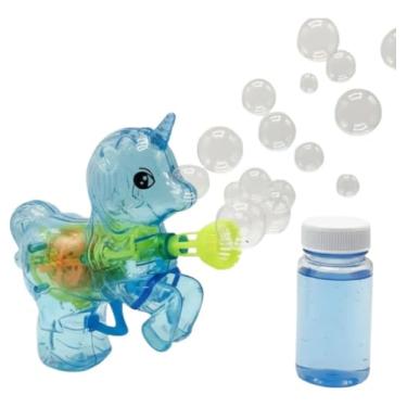 Imagem de Lança Bolhas De Sabão Infantil Brinquedo Unicornio Bazuca (Azul)