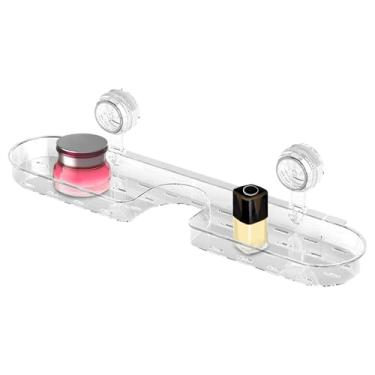 Imagem de Prateleiras de banheiro montadas na parede - organizador de banheiro de parede sobre torneira - Suporte de de cozinha para produtos de higiene pessoal para cuidados com a pele esponja