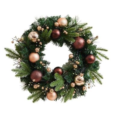 Imagem de Guirlandas de Natal para porta da frente, decoração de parede de guirlanda de Natal | guirlanda de porta de Natal ao ar livre | para varanda, garagem, janela, casa, casamento, lareira