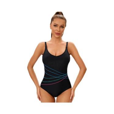 Imagem de Maiô plus Size Com Estampa Listrada, Roupa De Banho Feminina, Monokini
