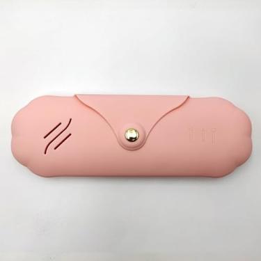 Imagem de Suporte de escova de maquiagem de silicone, bolsa de cosméticos para viagem, suporte macio e portátil para pincéis de rosto com fecho magnético antiqueda, estojo de pincéis de maquiagem para viagem
