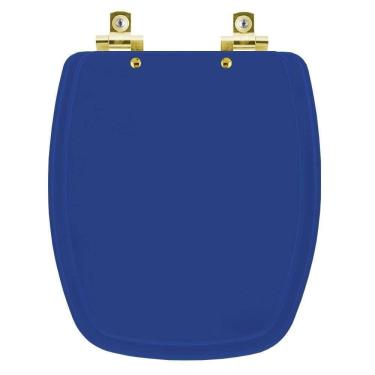 Imagem de Assento Sanitário Soft Close Stylus Azul Para Vaso Celite Com Ferragem Dourada