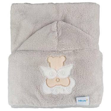 Imagem de Toalha de Banho para Bebê 70cm x 90cm Baby Joy, anjinho cinza